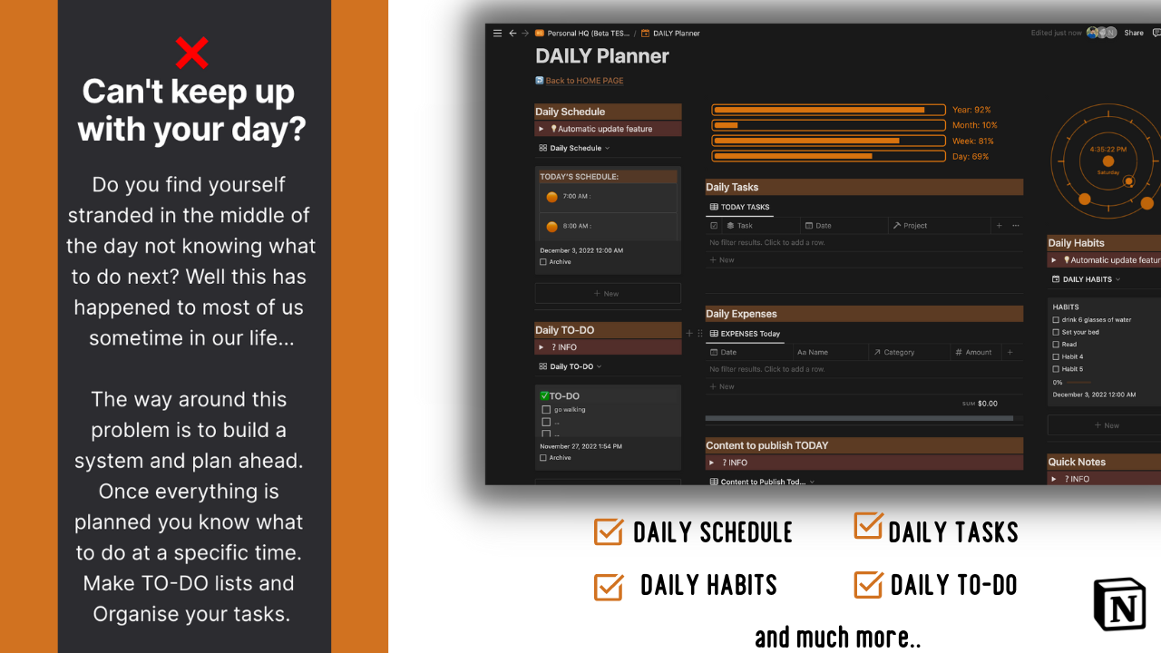Personal HQ - Notion Life Dashboard gallery image