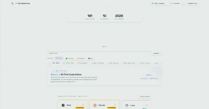 tool spectrum screenshot 1
