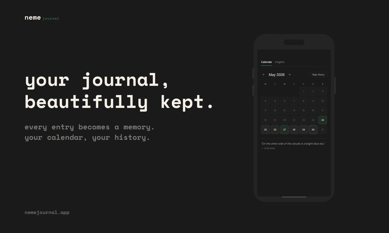 Neme Journal — Your  Slow daily journal gallery image