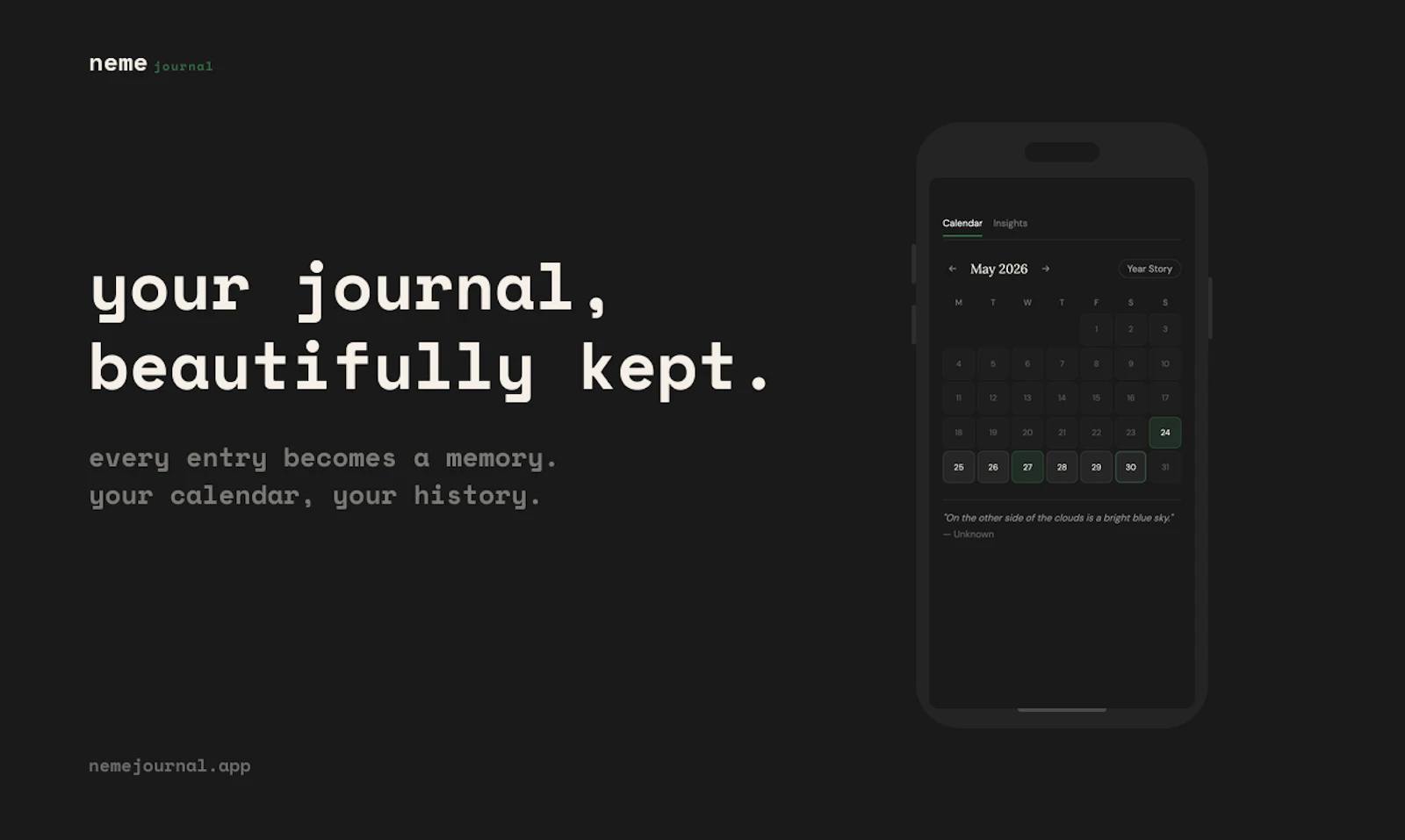Neme Journal — Your  Slow daily journal screenshot 3