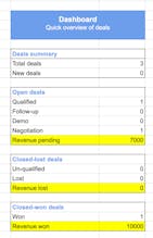 Google Sheets CRM Template gallery image