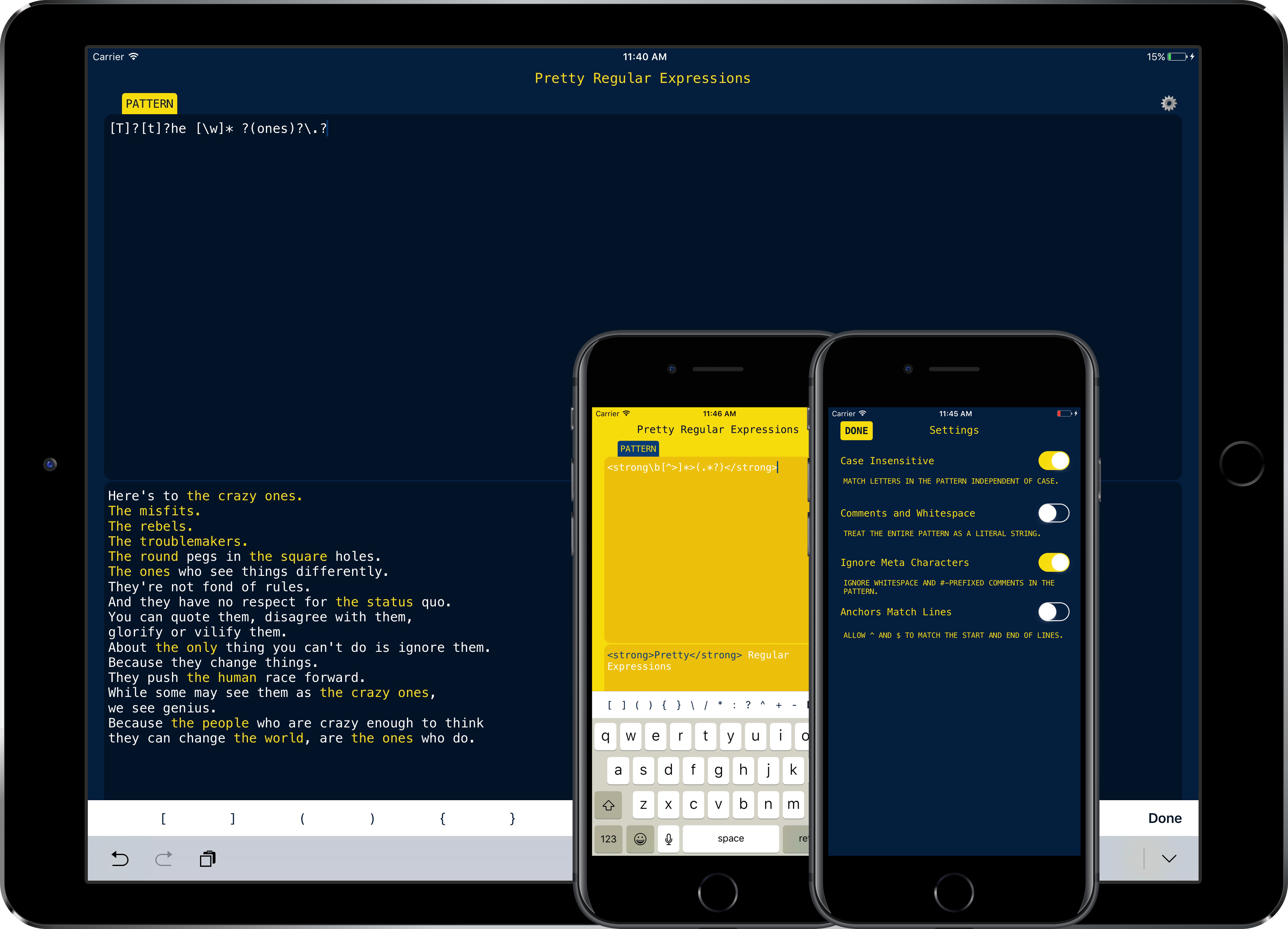 Pretty Regular Expressions Beta