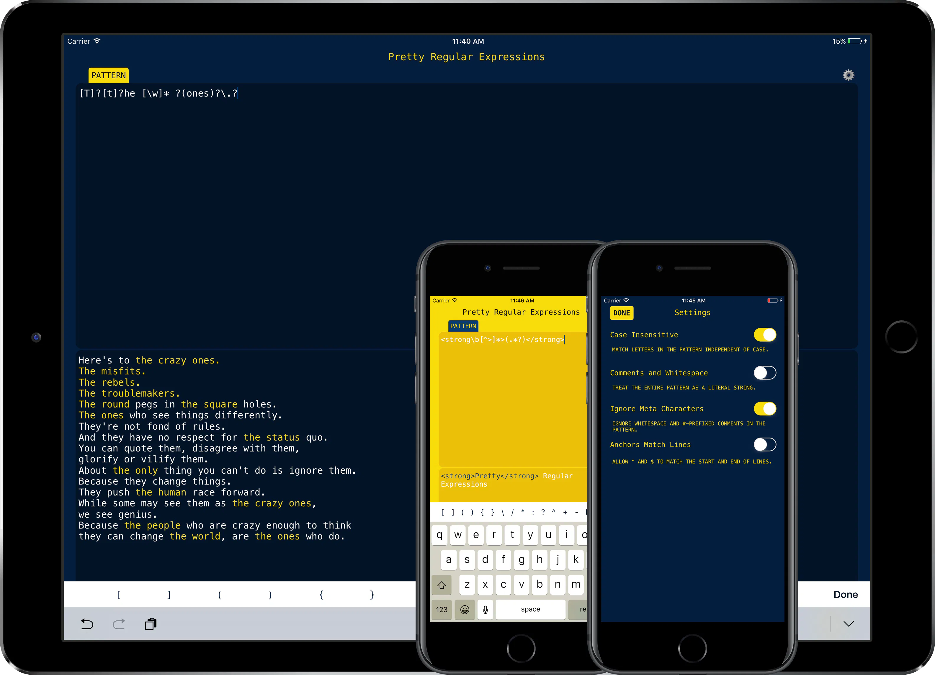 Pretty Regular Expressions Beta