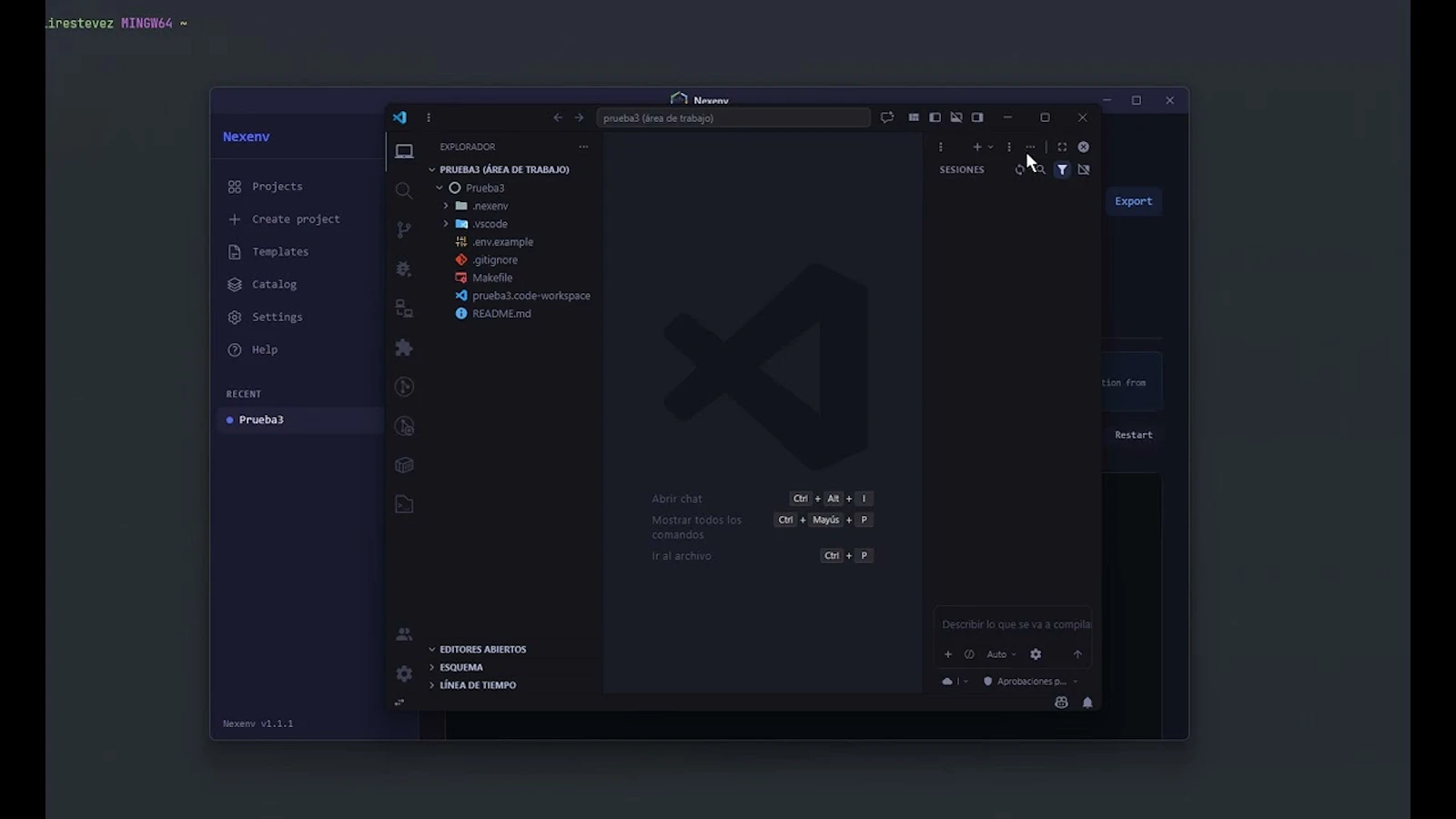 Nexenv – Dev Environment Manager screenshot 1 (video preview)