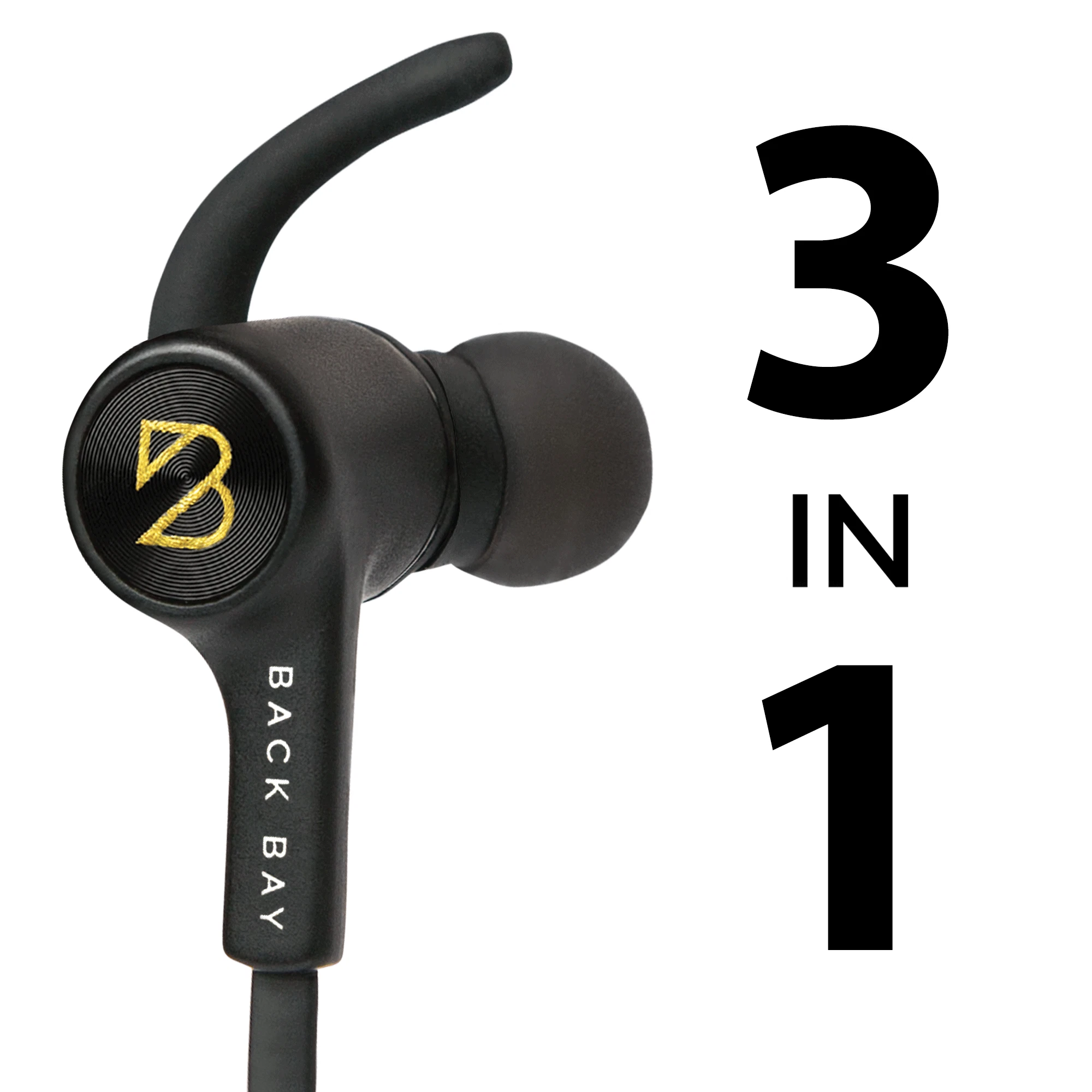 Back Bay 3-in-1 Wireless+Wired Earbuds