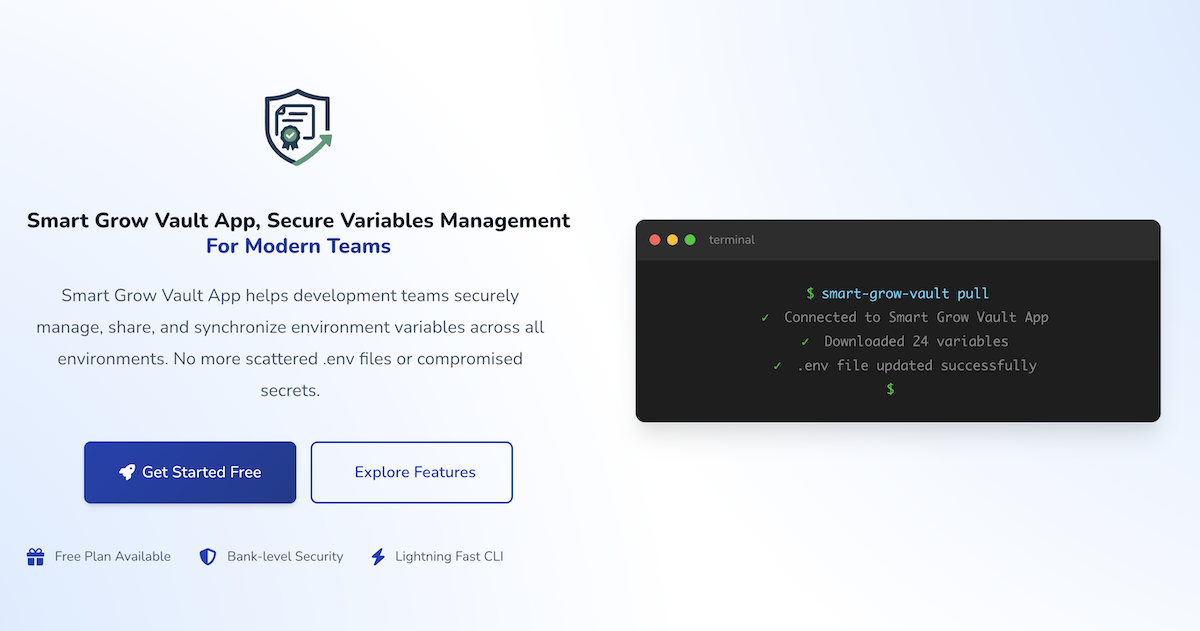 Smart Grow Vault App - Main screenshot showing features and interface