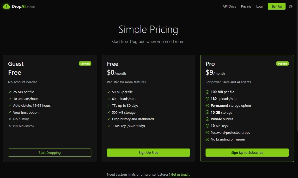 DropAI.zone - Screenshot 2 showing product features and functionality