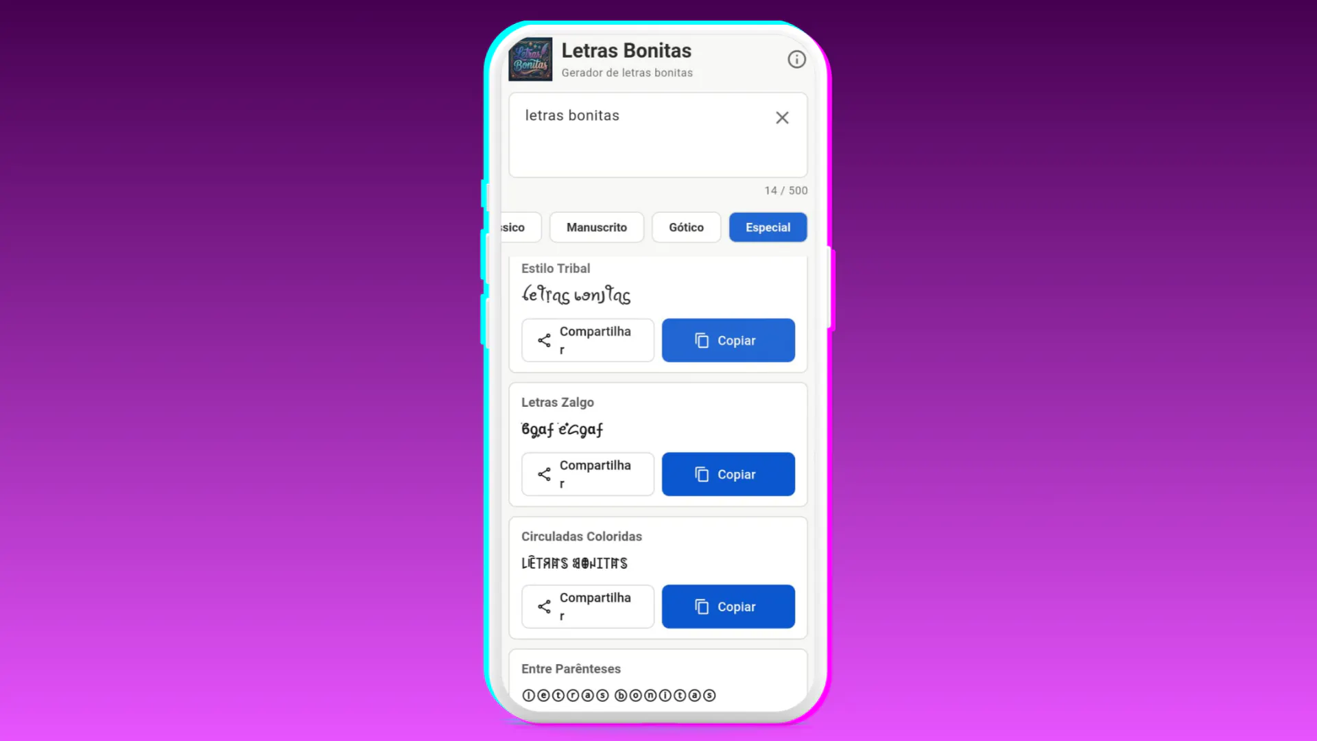 Letras Bonitas Tool gallery image