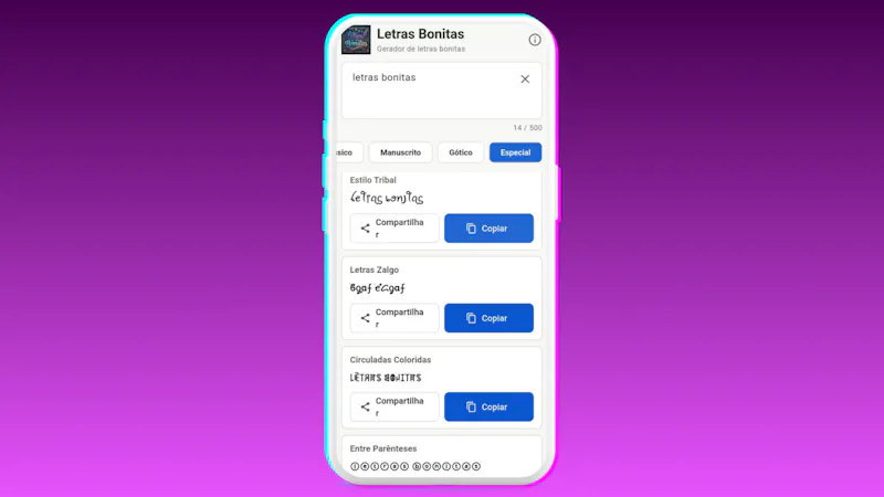 Letras Bonitas Tool screenshot 3