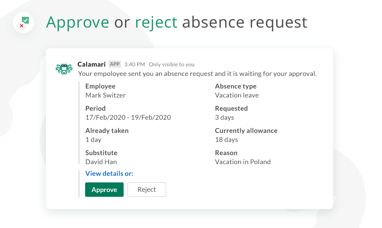 Calamari + Slack Integration gallery image