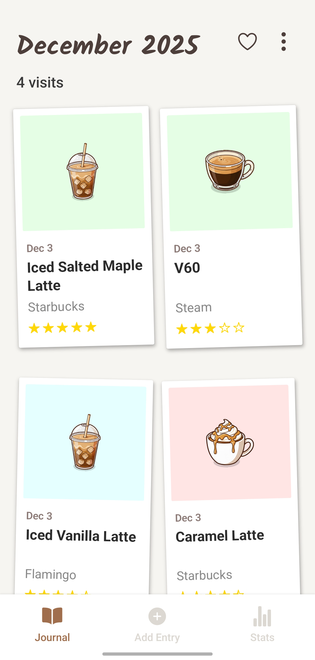 Lattelog: Cafe Journal App - Screenshot 2 showing product features and functionality
