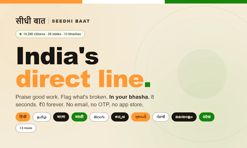Seedhi Baat — India's Constituency OS screenshot 2
