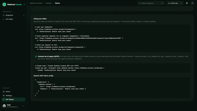 Webhook Catcher screenshot 2