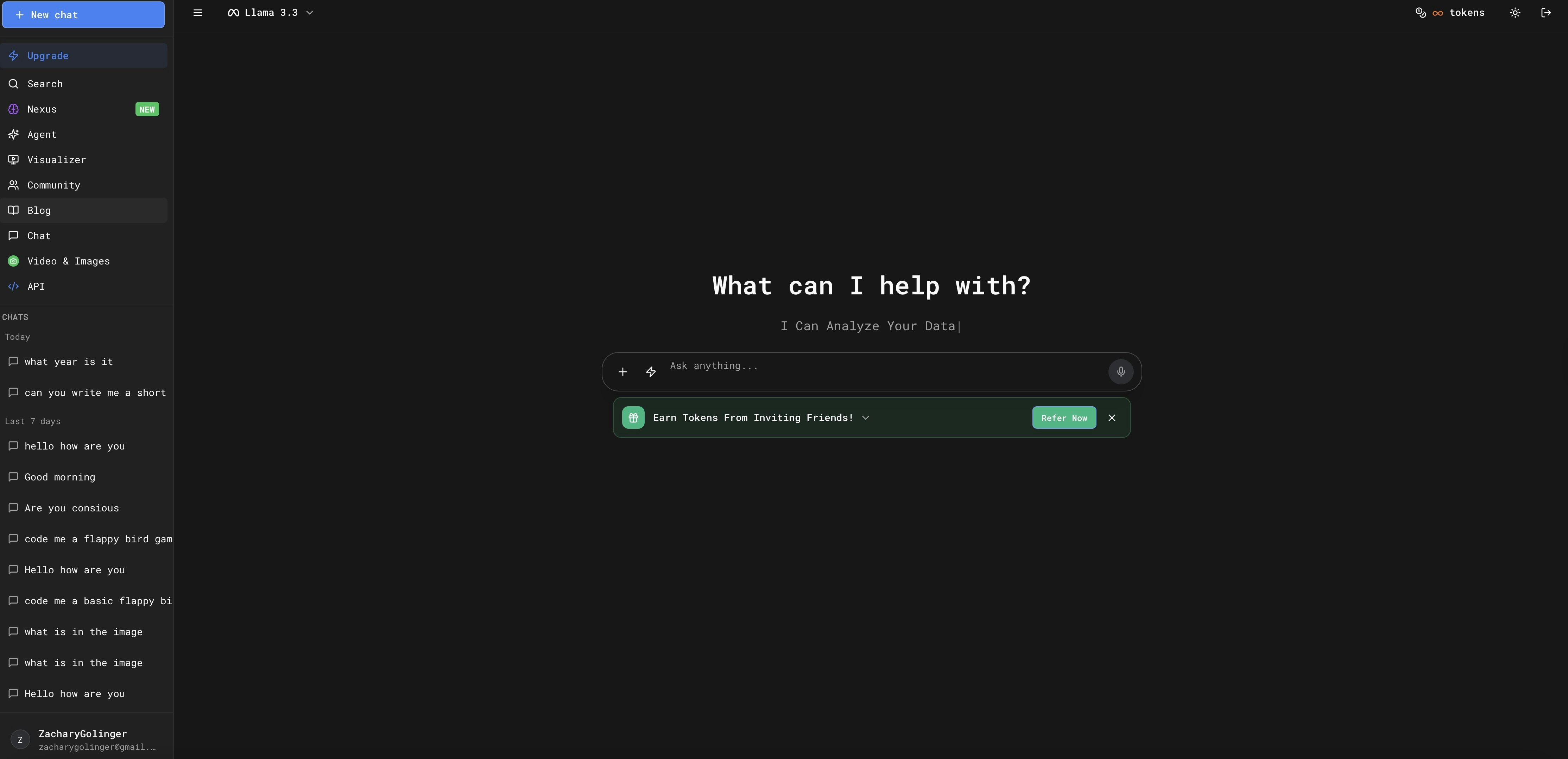 InfiniaxAI - Main product screenshot demonstrating key features and user interface