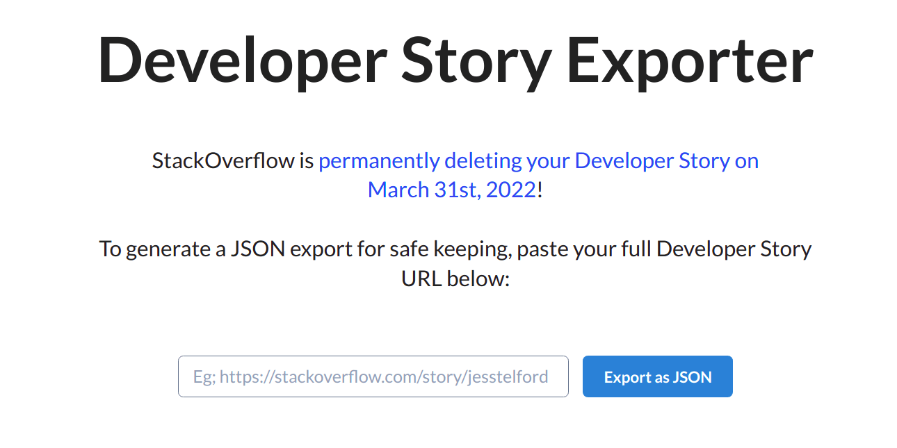 Developer Story Exporter gallery image