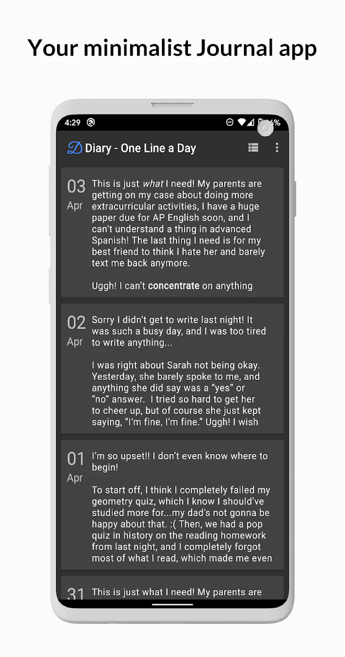 Diary - One Line a Day