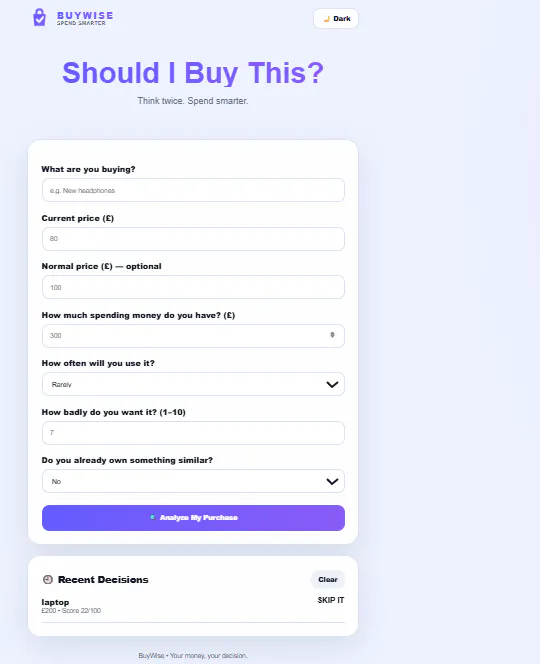 BuyWise — Spend Smarter 