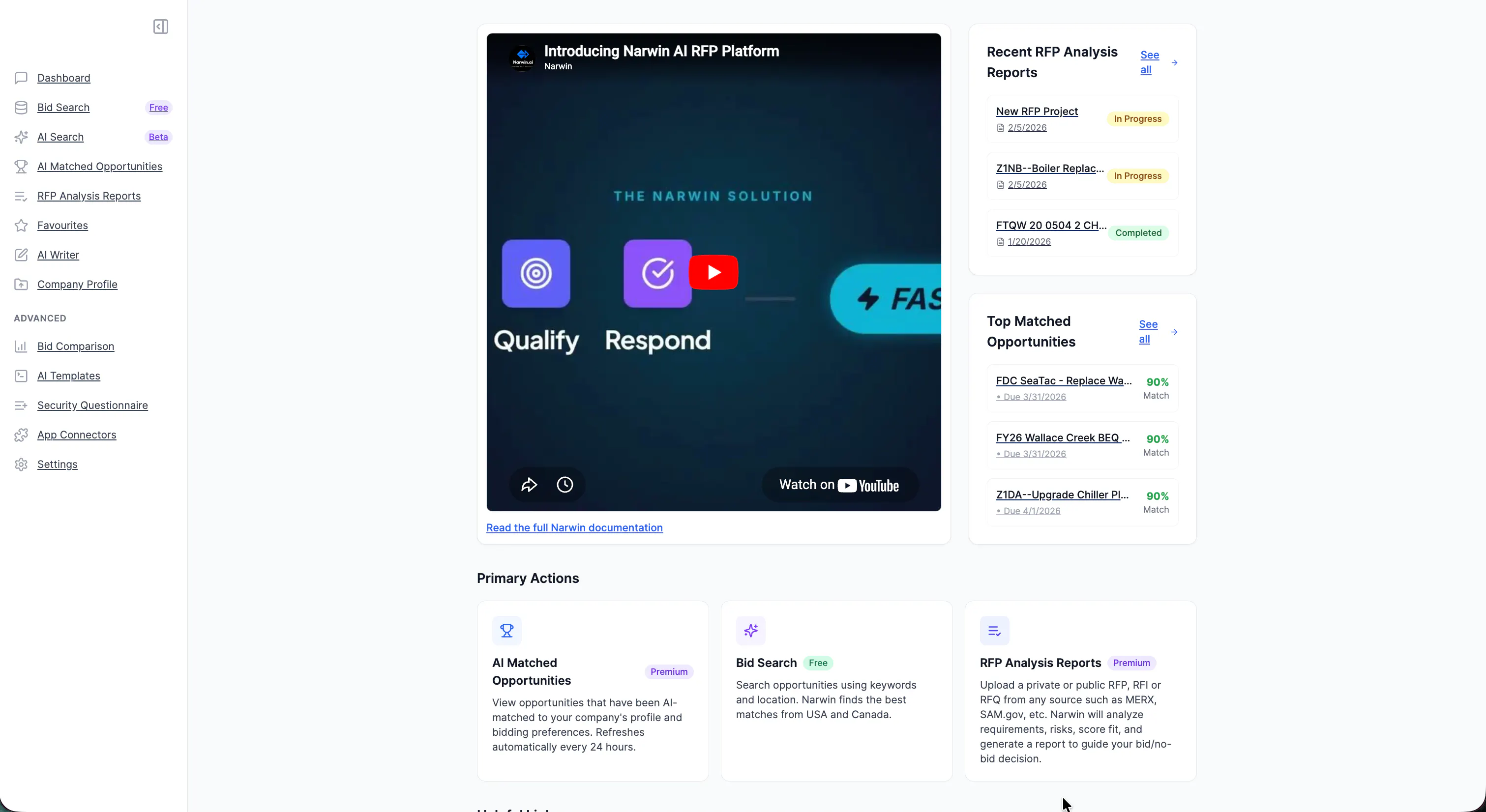 Narwin.AI Gov Bid & Tender Matching Tool 專案橫幅