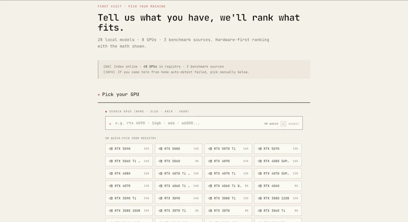 What LLM Can I Run screenshot 2