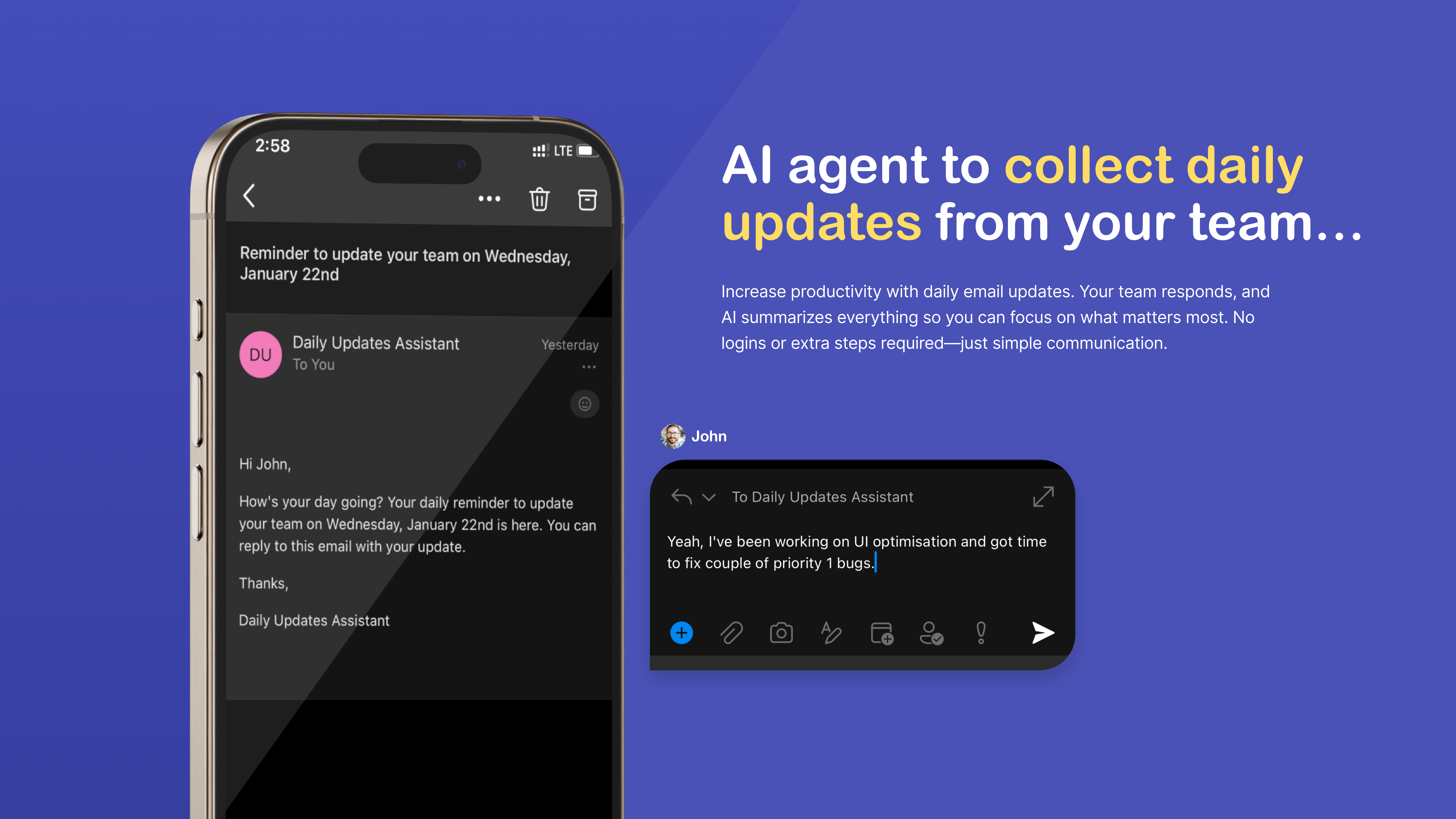 startuptile Teamsaver.ai-AI agent to collect daily team updates via email