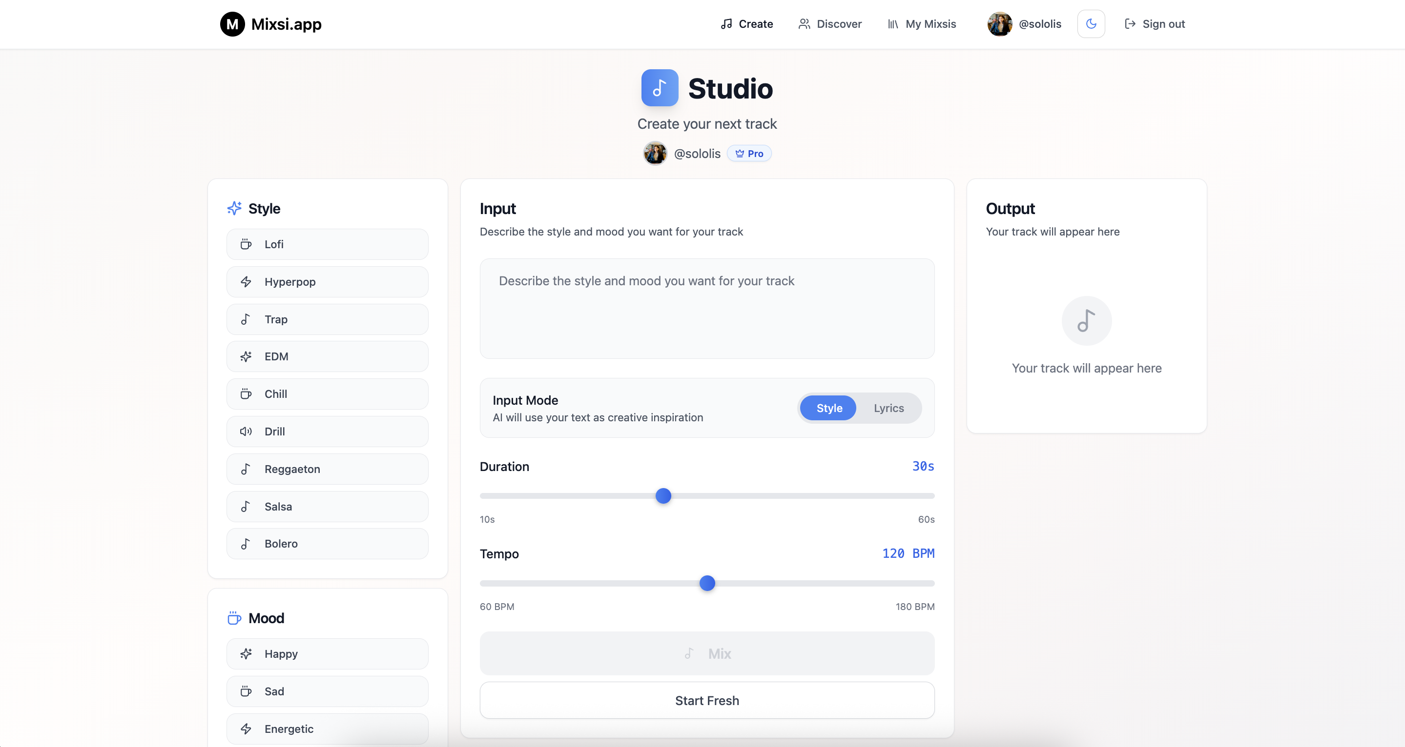 Mixsi.app - AI generated music social sharing platform medya 3