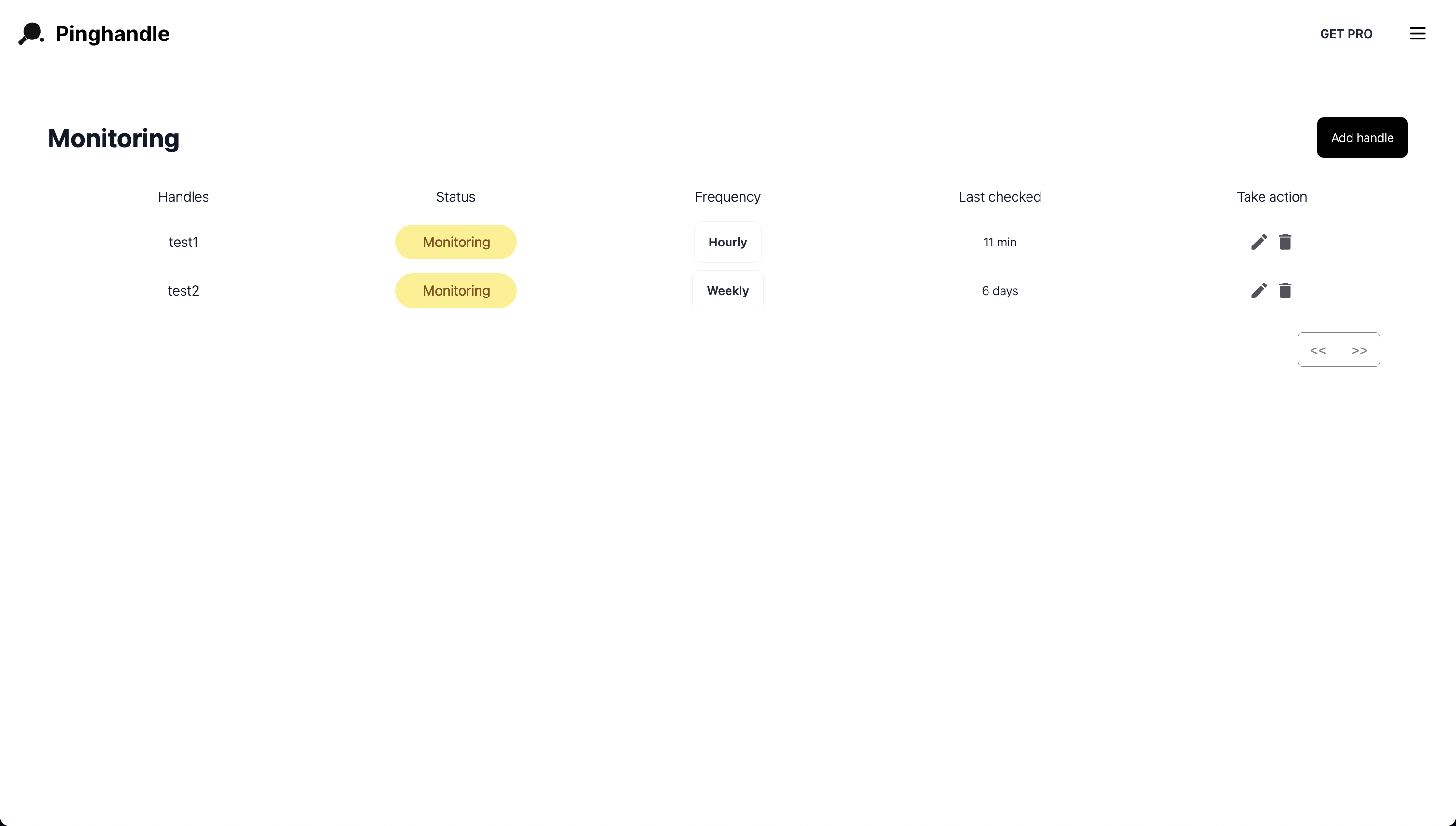 وسائط Pinghandle - يتتبع Twitter مقابض وتنبيهات عند توفرها 2