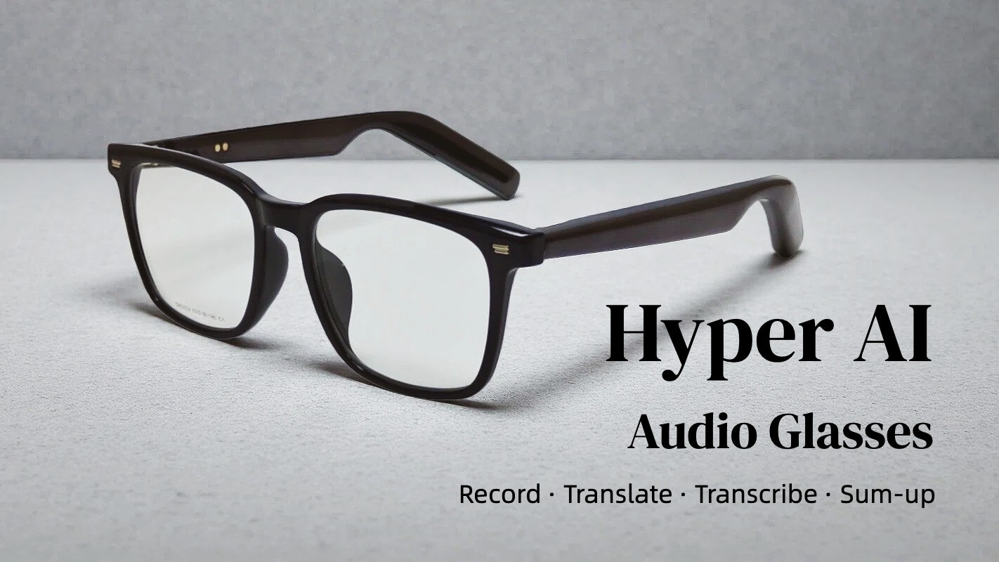 Hyper AI Audio Recording Glasses - Screenshot 2 showing product features and functionality
