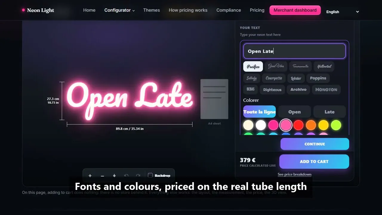 Neon Light Configurator gallery image