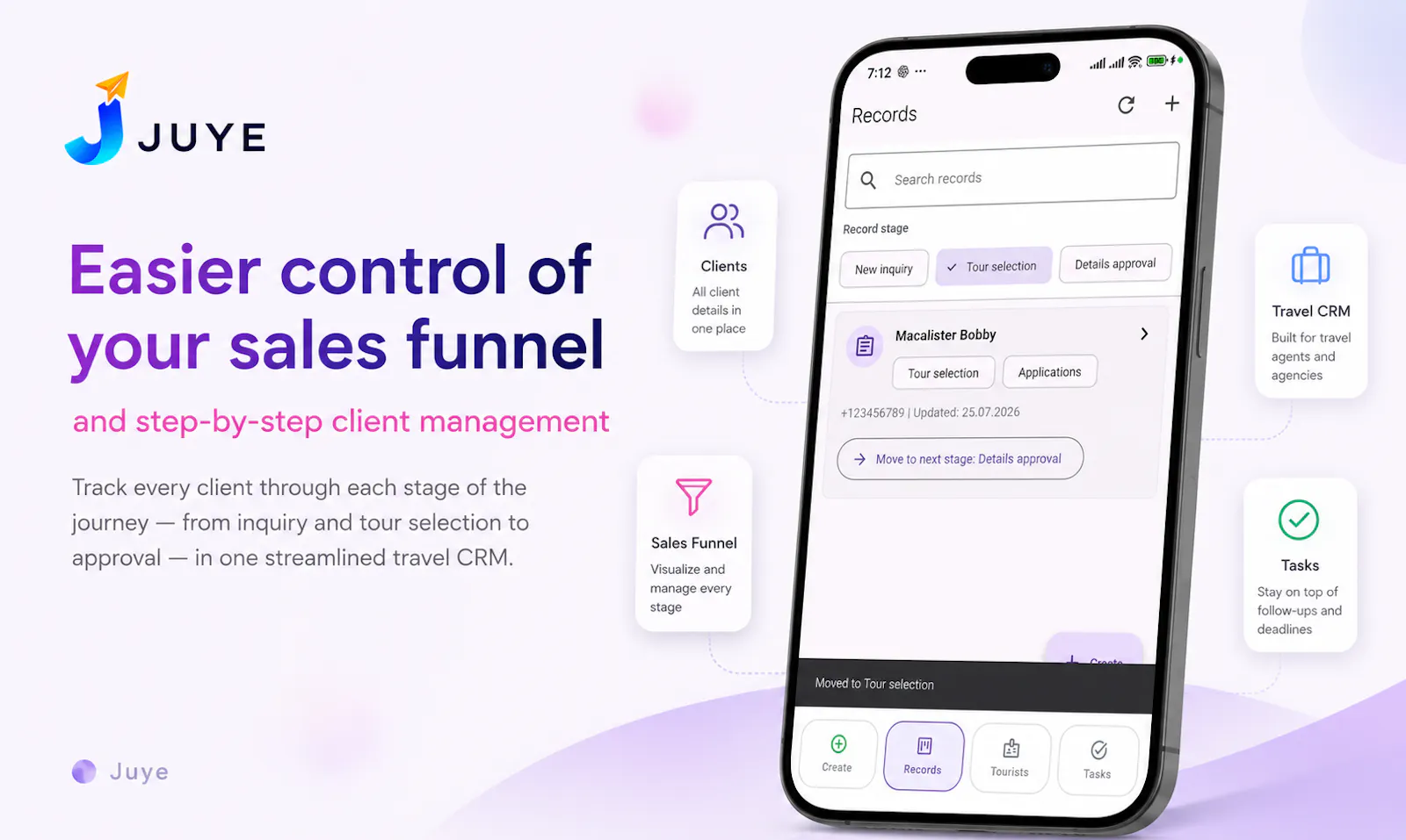 Juye: CRM for travel agencies screenshot 3