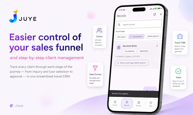Juye: CRM for travel agencies screenshot 3