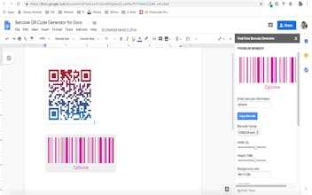 Barcode QR Code Generator for Google Doc gallery image