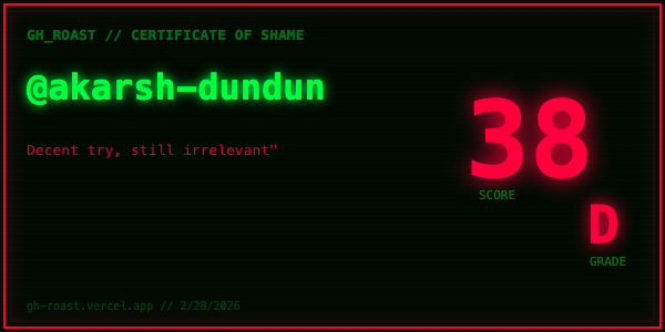 GH_ROAST // Destroy Your GitHub Profile
