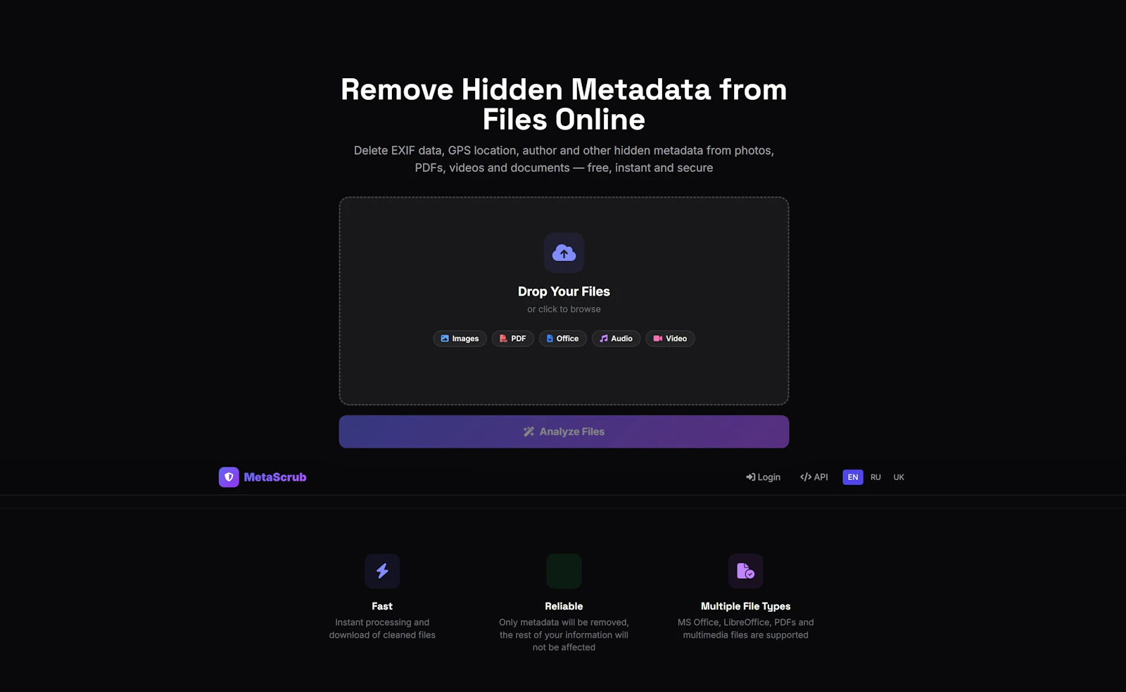 MetaScrub screenshot 2