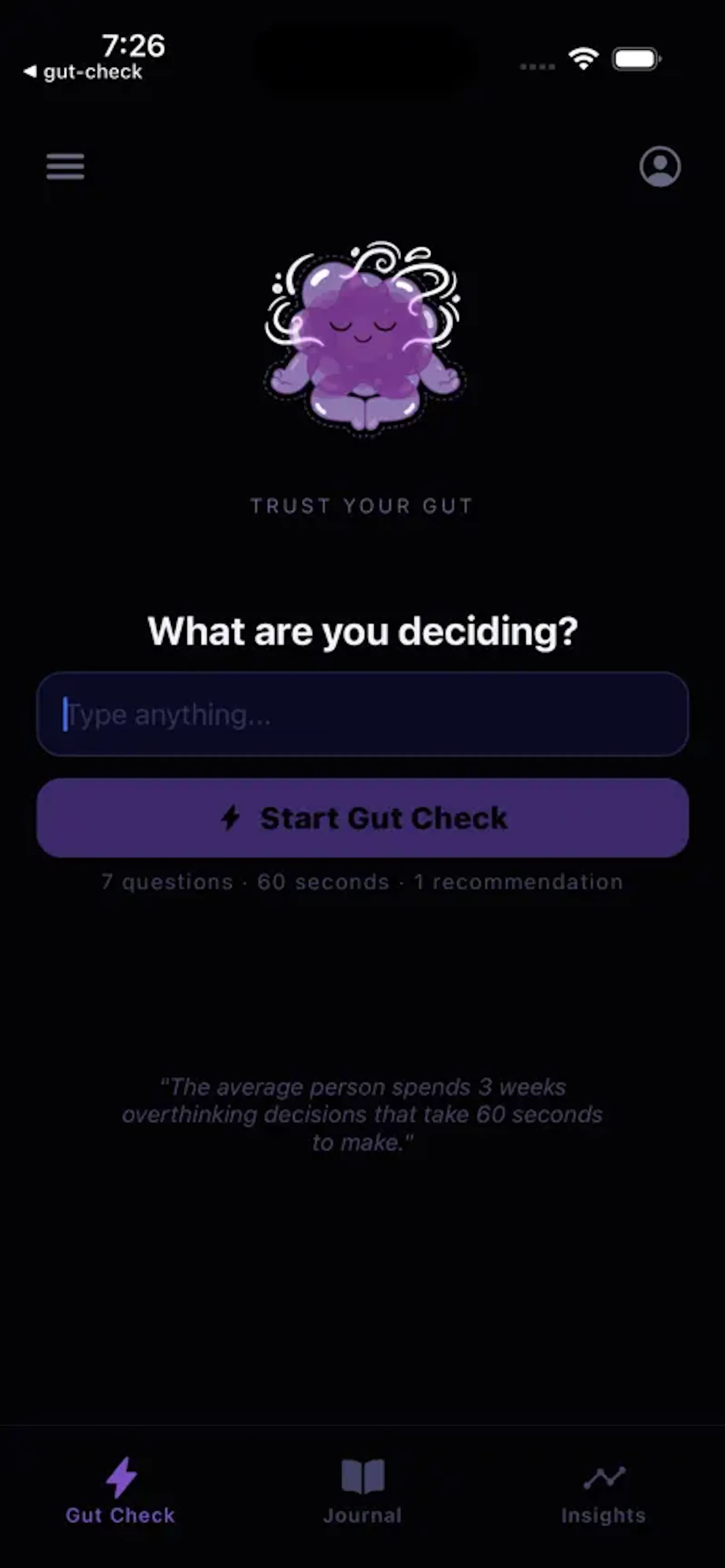 GutCheck Decision App screenshot 3