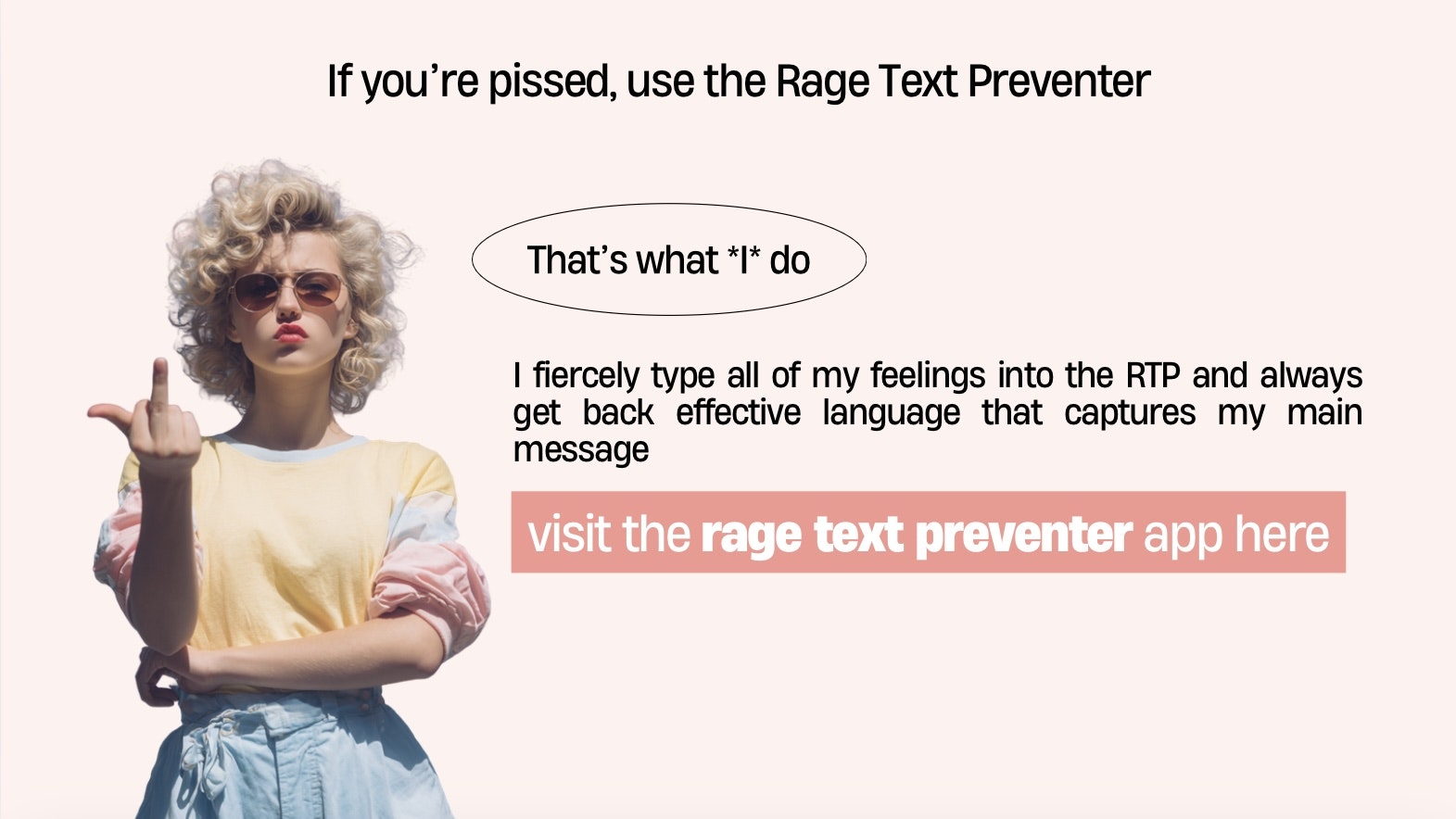 Rage Text Preventer - Screenshot 2 showing product features and functionality