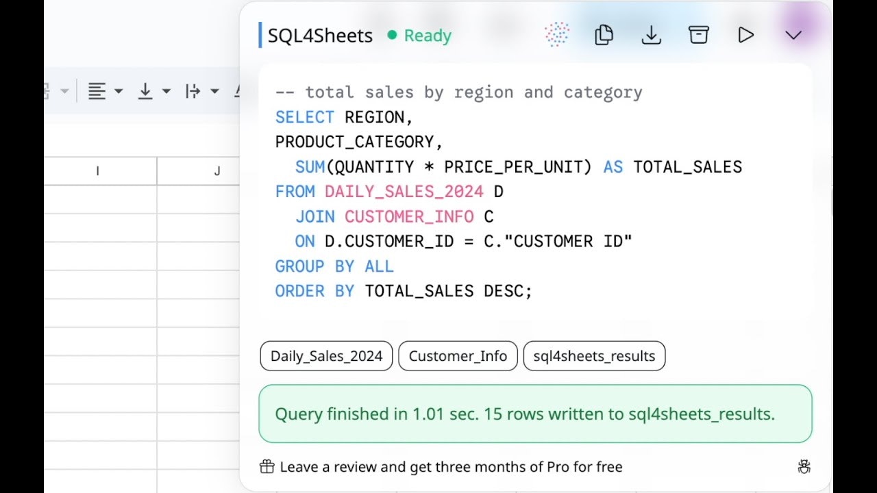 SQL4Sheets gallery image