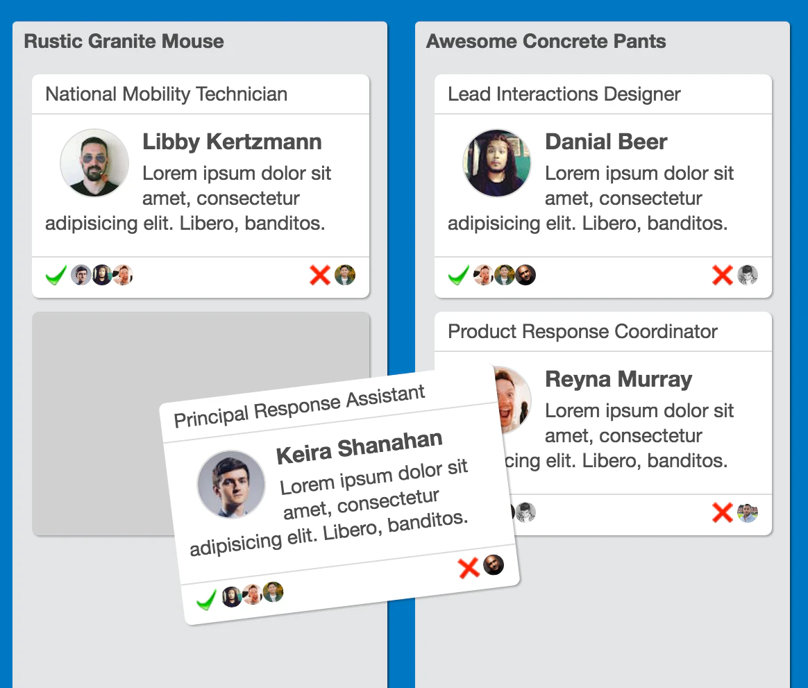 React trello board
