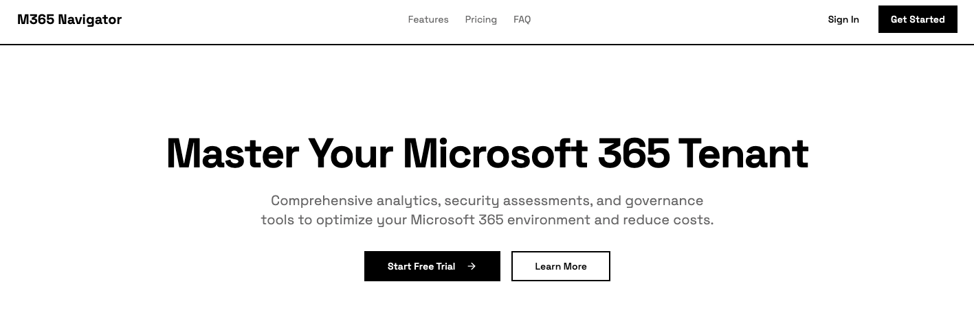 M365 Navigator - Screenshot 2 showing product features and functionality
