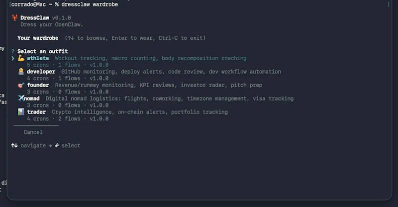 DressClaw—The Outfit Standard 4 OpenClaw screenshot 2