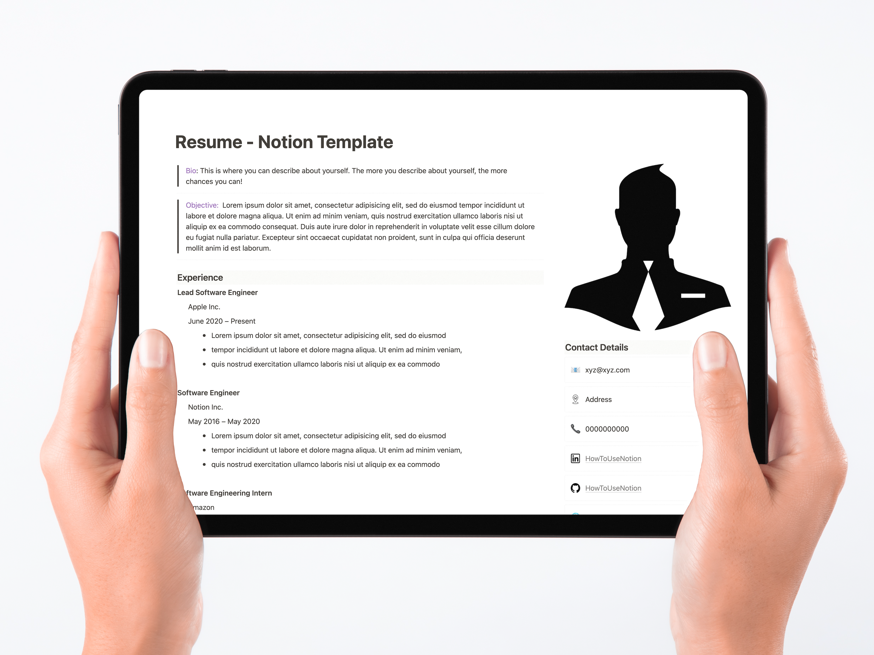 Resume - Free Notion Template gallery image