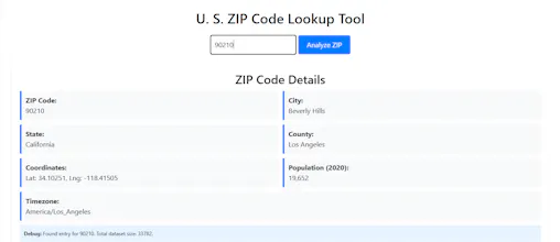 Free ZIP Lookup Widget gallery image