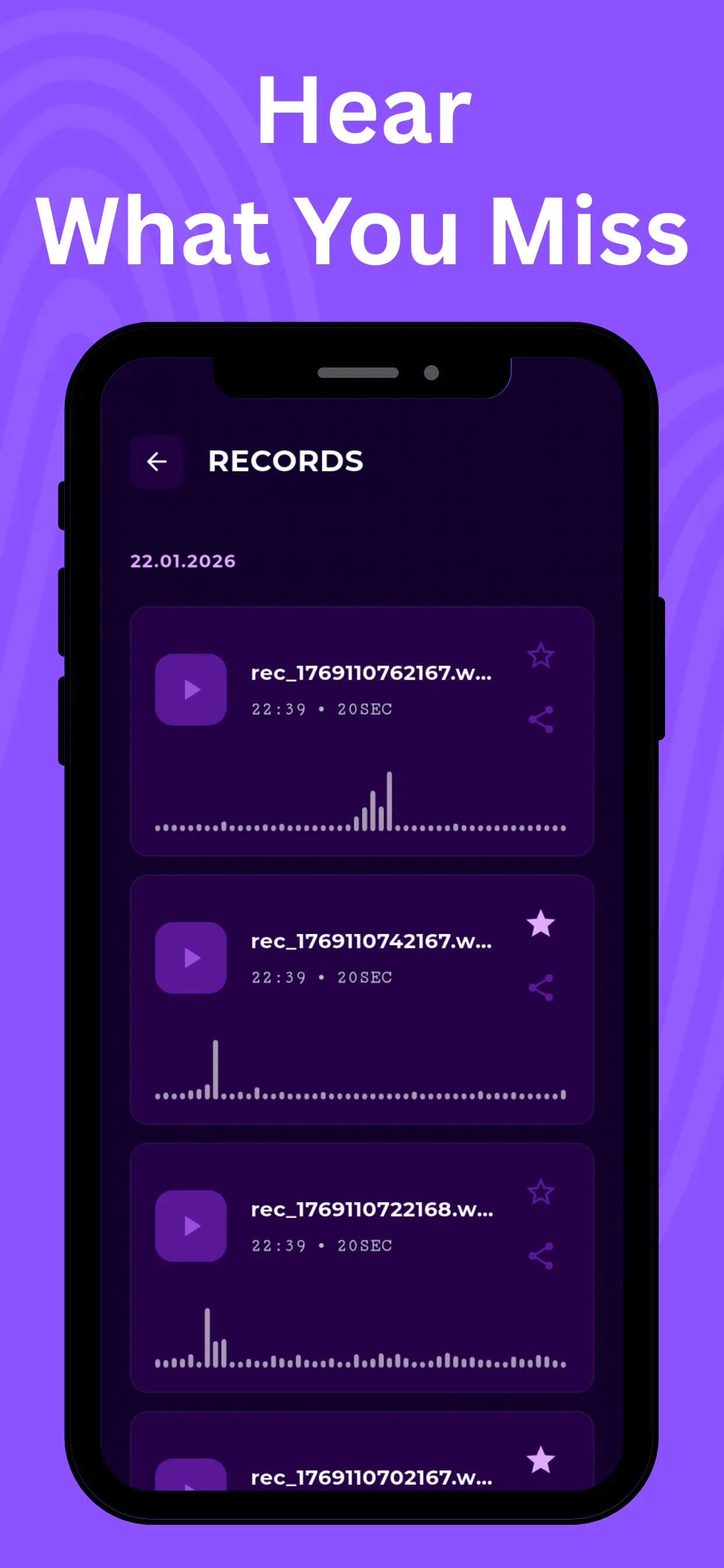 Peak Sound Recorder : Owl Recorder screenshot