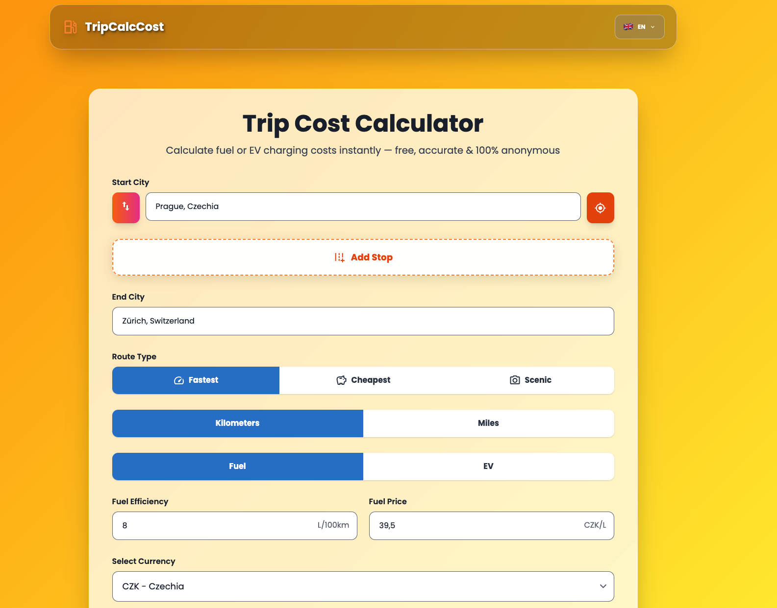 TripCost - Screenshot 3 showing product features and functionality