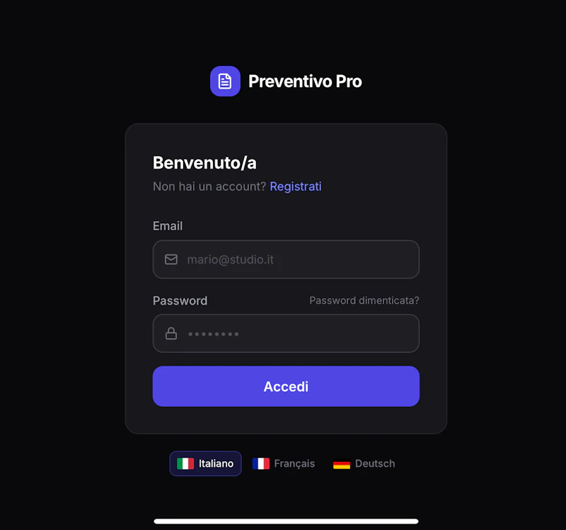 Preventivo Pro screenshot 1