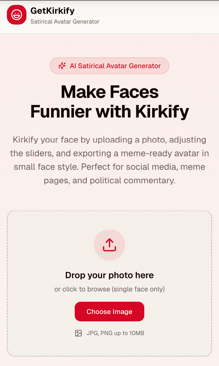 Kirkify AI  - Screenshot 2 showing product features and functionality