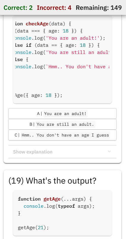 JavaScript quiz gallery image