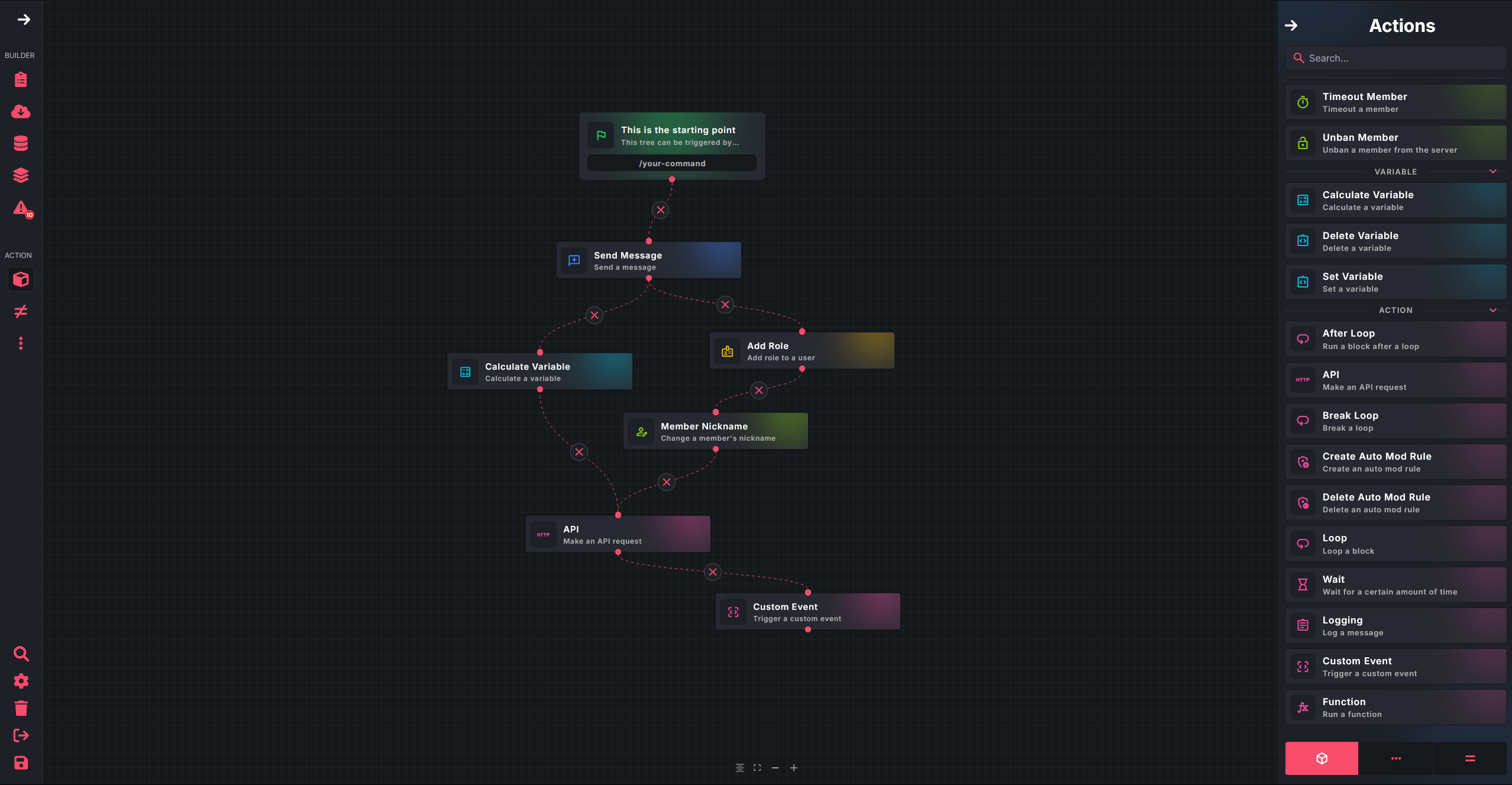 Costruttore di bot discord non code media 2