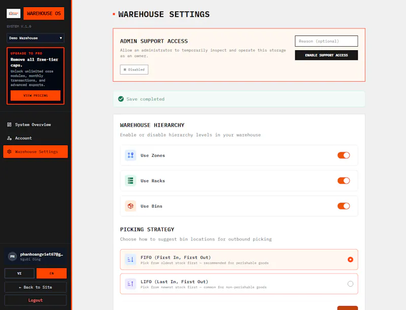 Warehouse OS screenshot 13