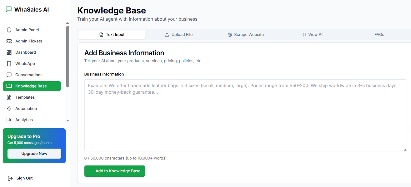 WhaSales AI - Screenshot 4 showing product features and functionality