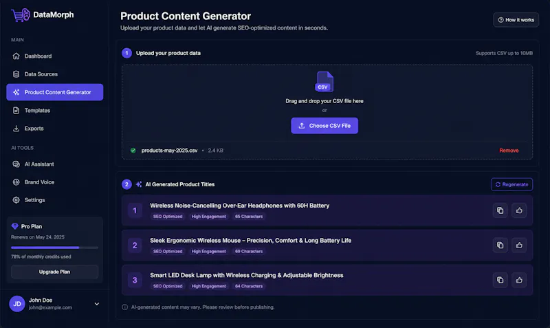 DataMorph screenshot 1